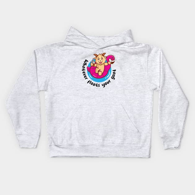 Whatever floats your goat (on light colors) Kids Hoodie by Messy Nessie